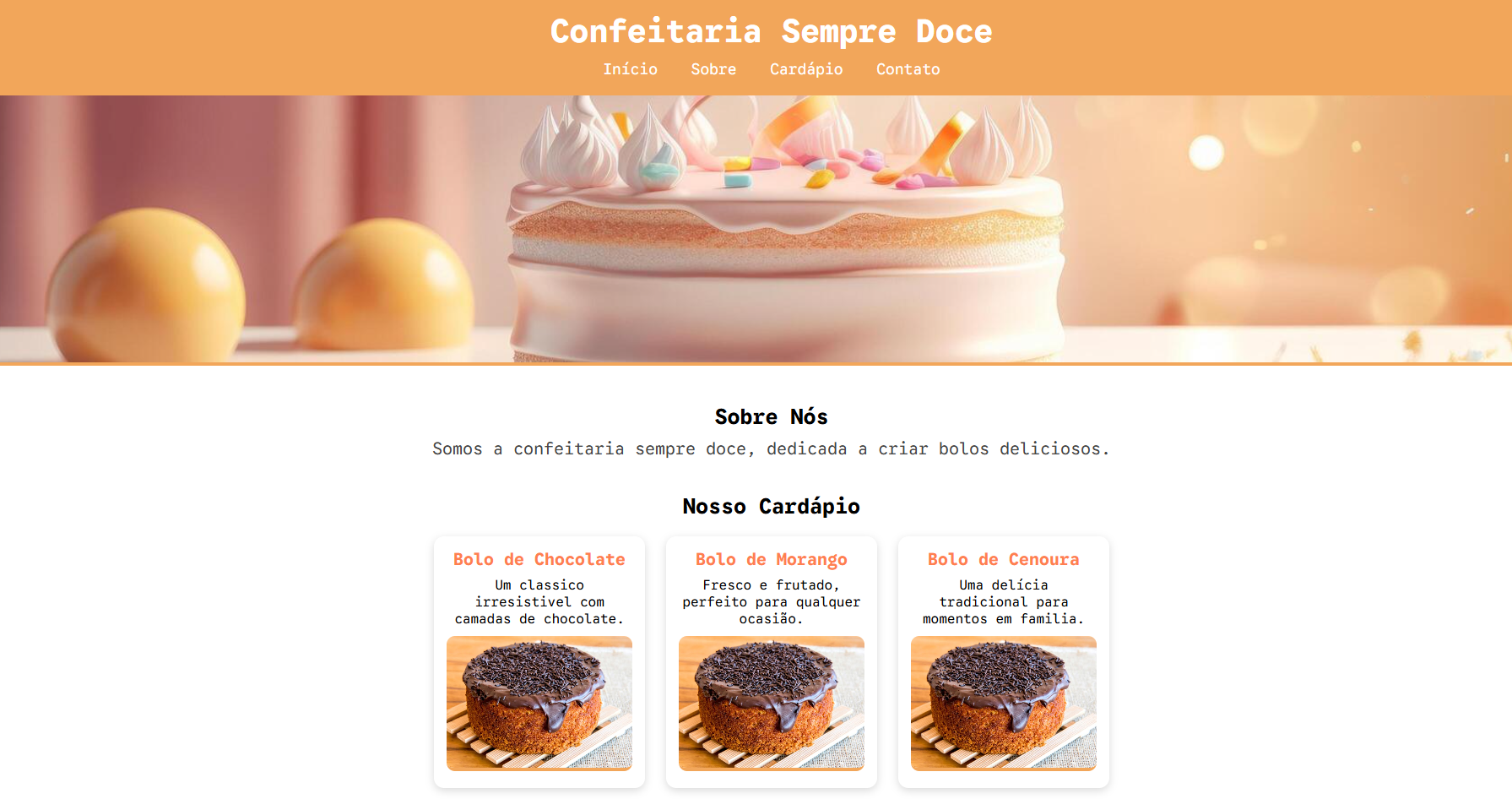 Sistema Web para Confeitaria
